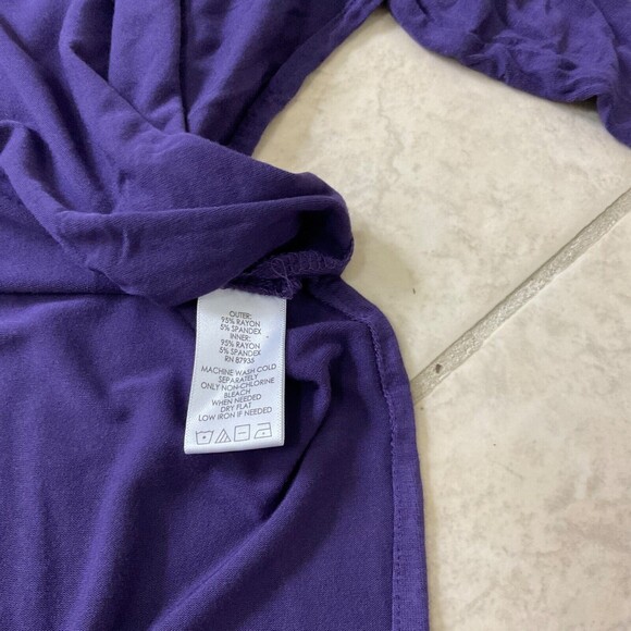 LOGO Lori Goldstein Womens plus size 1X Purple LS Tunic Top stretch Jersey Knit - Picture 11 of 12